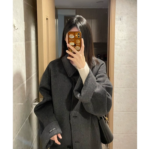 Демисезонное шерстяное пальто, коллекция 2023, изысканный стиль, увеличенная толщина