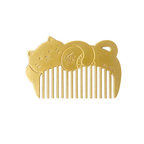 Латунная ретро антистатическая детская милая расческа, портативная маленькая челка