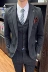 Bộ đồ vest nam phù hợp với phiên bản Hàn Quốc của người đàn ông váy cưới mỏng Anh sọc ba mảnh phù hợp với trang phục nam - Suit phù hợp