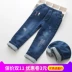 Giải phóng mặt bằng 50%! Cô gái quần cotton dày ba lớp trẻ em hoạt hình thêu quần jean mùa đông ấm áp quần áo trẻ em mới - Quần jean