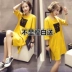Thai sản váy mùa hè Hàn Quốc t-shirt nữ lỏng phần dài 200 kg ngắn tay đầm kích thước lớn chất béo MM tops mùa hè áo bầu công sở Áo thai sản