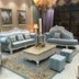 sofa vải kết hợp phòng khách châu Âu trang bị đầy đủ 1 + 2 + 3 kích thước căn hộ ba-bit đơn giản sofa thẩm mỹ viện châu Âu - Ghế sô pha ghế sô pha gỗ Ghế sô pha