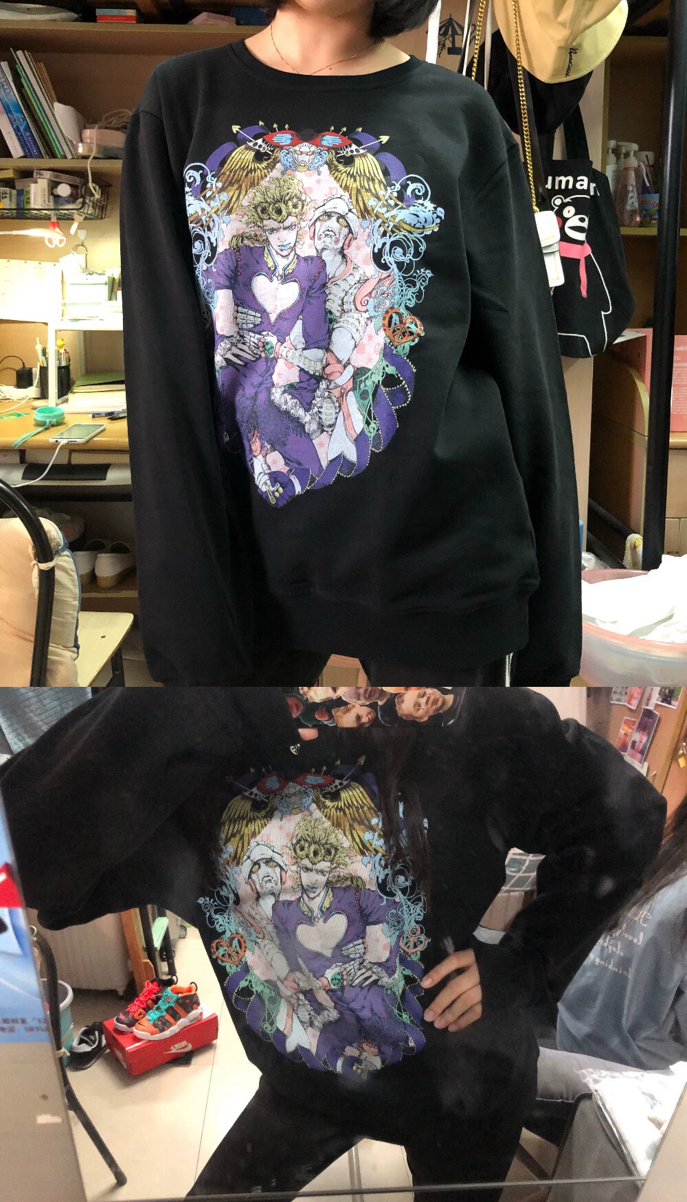 ▽ Джоджо удивительное приключение GIO Qiao Luno Golden Wind Golden Wind Experience Jacket Sweatshot T-т Shirt с коротким рукавом Пейзаж