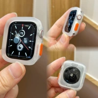 Применимо Apple Watch Apple Watch9 Anti -Slip TPU TPU Half -Pack Soft Seatural Case Iwatch7se26 Прозрачный набор