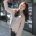 Len áo khoác 2017 mới mùa thu và mùa đông nhỏ Hàn Quốc phiên bản của đoạn ngắn ve áo dày linh hoạt áo len nữ là mỏng