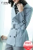 [166 nhân dân tệ mới] mùa xuân áo khoác 2018 mới của Hàn Quốc áo gió nữ đoạn ngắn trumpet tay áo ve áo dài tay áo nịt áo khoác thể thao nữ Trench Coat