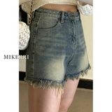 Ретро джинсовая юбка, шорты, штаны, большой размер, по фигуре, для формы тела «груша», А-силуэт, свободный крой