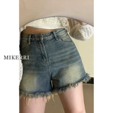 Ретро джинсовая юбка, шорты, штаны, большой размер, по фигуре, для формы тела «груша», А-силуэт, свободный крой