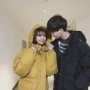 2018 mới một nam và một nữ phiên bản Hàn Quốc của xu hướng áo khoác cotton rộng rãi bf couple cotton nam áo khoác mật ong áo khoác dạ