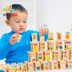 100 ký tự Trung Quốc vui vẻ nhận thức domino trẻ em giáo dục trẻ em giáo dục sớm khối xây dựng bằng gỗ hands-on đồ chơi Khối xây dựng