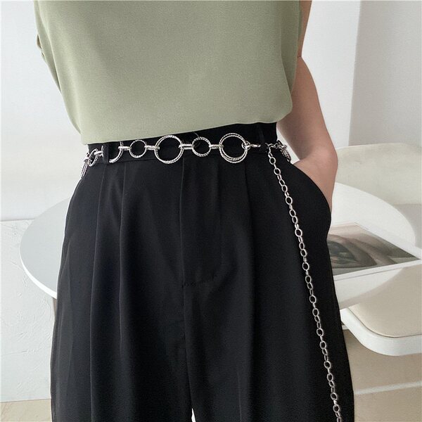 Металлическая цепочка, универсальный аксессуар, модное платье, рубашка, ремень, корсет, европейский стиль