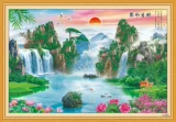 Caiyuan Rolling Landscape Painting Гостиная комната домашняя стена живопись китайская живопись новогодняя картина печати живопись.