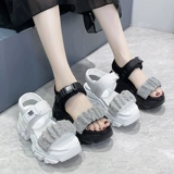 Сандалии на платформе, летняя универсальная высокая обувь для отдыха, свободный крой, в корейском стиле, 7см