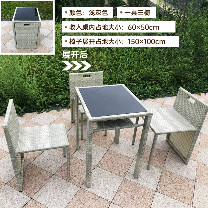 Ban công bàn ghế nhỏ kết hợp ghế mây bàn cà phê bộ ba món ngoài trời sân vườn giải trí ngoài trời bàn cà phê mây bàn trà 