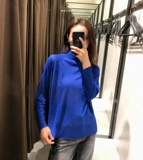 Zara, осенний базовый трикотажный лонгслив, свитер, высокий воротник