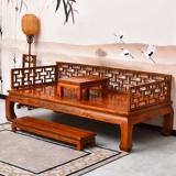 Новая китайская кровать Luohan кровать маленькая квартира гостиная резное дзен -подобная теноновая мебель