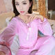 Bộ đồ ngủ cotton mùa xuân và mùa thu dành cho nữ mùa hè mỏng đồ bộ vải đũi Bộ Pajama