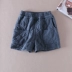 Mùa đông quần cotton dày phụ nữ ngắn co giãn eo chần quần short Nhật Bản cao eo lớn bỏ túi quần rộng WC393 Quần short