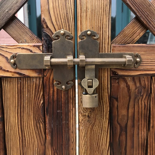 Чистая медная китайская дверная дверь антикварная вставка бронзовая дверная замок замок Дверь Закрука Старая модная деревянная дверная заглушка -ин и пряжка