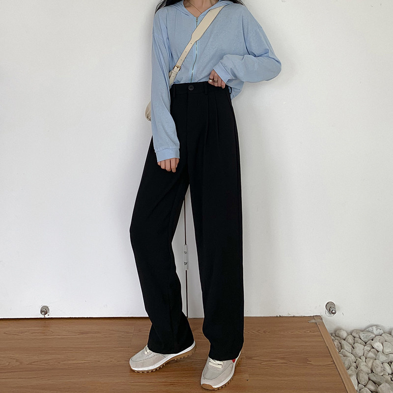 High-waisted drape women's Spring 2023 new style straight-leg floor-standing wide-leg casual pants Application Scenario