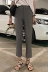 Đầu mùa thu Hàn Quốc phiên bản của hoang dã sang trọng màu rắn chín điểm phù hợp với quần phụ nữ cao eo là mỏng giản dị chân màu rắn hậu cung quần thủy triều Quần Harem