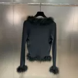 Лонгслив, корсет, трикотажный свитер, осенний, V-образный вырез, по фигуре