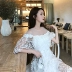 LADY ALICE Zhao Jing Siêu tiên lưới khâu ren thêu là váy cạp cao mỏng nhẹ váy nữ mùa hè - Váy eo cao