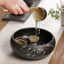 Đồ rửa chén trà lớn Nhật Bản gốm đen xỉ xỉ nước xô gốm Kung Fu bộ trà teacup chai nước rửa bút phụ kiện - Trà sứ
