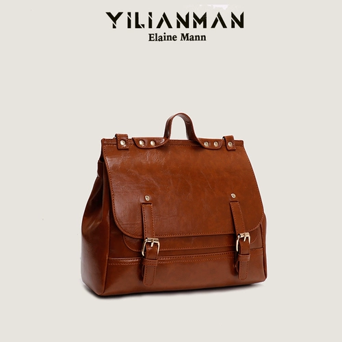 伊莲曼 Оригинальная ретро сумка через плечо на ремне, рюкзак, надевается на плечо