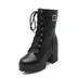 Phổ Cos Tinh Khiết Trắng Đen Nâu Boots Ren Cao Gót Con Rối Đồng Phục Học Sinh Loli Lolita Kích Thước Lớn 41234 Giày ống