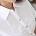 2018 mùa xuân và mùa hè sinh viên triều Hàn Quốc phiên bản của tự trồng v-cổ tính khí hoang dã overalls trắng ngắn tay chuyên nghiệp của phụ nữ áo sơ mi Áo sơ mi