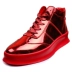 Mùa thu của nam giới giày cao Hàn Quốc phiên bản của dày màu đỏ người đàn ông giản dị của giày đỏ cao-top giày của nam giới hoang dã trong khởi động