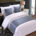 Khách sạn năm sao giường cờ giường đuôi ôm gối gối khách sạn trải giường ba mảnh Trung Quốc tối giản hiện đại màu rắn Trải giường