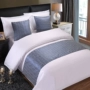 Khách sạn năm sao giường cờ giường đuôi ôm gối gối khách sạn trải giường ba mảnh Trung Quốc tối giản hiện đại màu rắn ga nệm đẹp