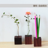 Вставка ручки [цветочная вставка] черный ореховый деревянный держатель из ручки с твердым деревом.