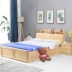 Tất cả rắn giường gỗ thông giường giường đơn 1,2m 1,35 m con cao giường hiện đại gỗ nhỏ gọn hộp đôi 1.8 - Giường giuong ngu dep Giường