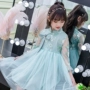 Cô gái mới thêu mùa hè váy cổ tích sợi váy Hanfu bé gái công chúa nước ngoài váy 7-8-9-10 tuổi - Váy váy thời trang cá tính bé gái