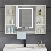 Tủ gương phòng tắm thông minh với gương trang điểm phòng tắm bằng gỗ sáng màu có kệ đựng gương nhà vệ sinh tủ đựng đồ tủ gương đựng đồ trang sức gương đựng đồ trang sức