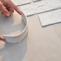 Мягкий фарфоровый белый культурный кирпич 1 см. Наклейка 0,9 квадратных метров