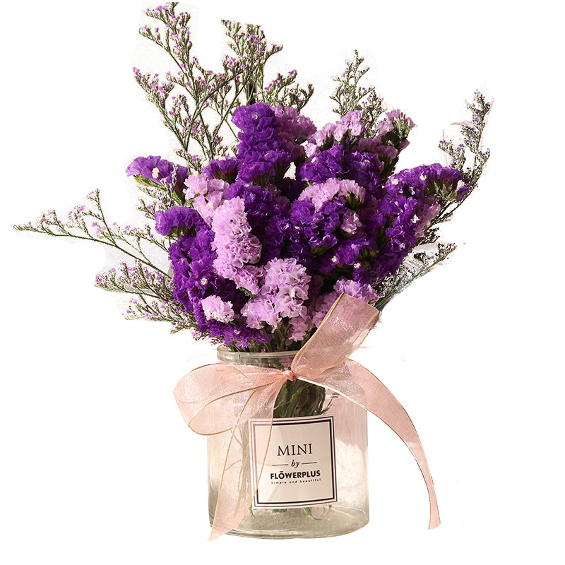 含花瓶云南勿忘我永生花干花摆件