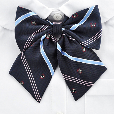 jk制服领结 工作服领结女 校服衬衫领花蝴蝶结 条纹皇冠刺绣领结