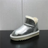 Зимние нескользящие модные кожаные короткие сапоги на плоской подошве, 2019, из натуральной кожи, круглый носок