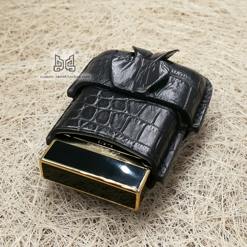 Зажигалка, оригинальный чехол ручной работы, крокодил, делается под заказ, из натуральной кожи