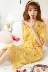 Bộ đồ ngủ nữ cotton mùa hè phiên bản Hàn Quốc của mùa hè mỏng phần dễ thương kích thước lớn áo ngủ mỏng gợi cảm mùa hè có thể mặc bên ngoài dịch vụ gia đình - Đêm đầm