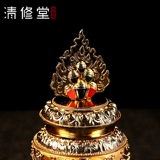Тибетская буддийская живопись благоприятной восьмиразовая золотая сплава сплав Сакьямуни бутылка бутылка дракона король сокровищ