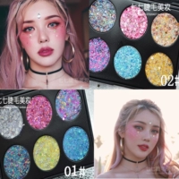 6 màu sắc Elf nàng tiên cá sequins Cổ Tích mềm dễ thương trẻ em giai đoạn trang điểm sequins eyeshadow dán khay mà không cần keo màu mắt huda