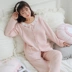 Tháng quần áo dày mùa đông phụ nữ mang thai cho con bú trước khi sinh và sau khi ăn quần áo lớp không khí chăn bông đồ ngủ phục vụ nhà phù hợp đồ bộ pijama Bộ Pajama