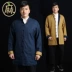 Áo khoác lanh phong cách Trung Quốc Tang phù hợp với nam cổ áo dài tay Trang phục dân gian Trung Quốc áo nam đẹp Trang phục dân tộc