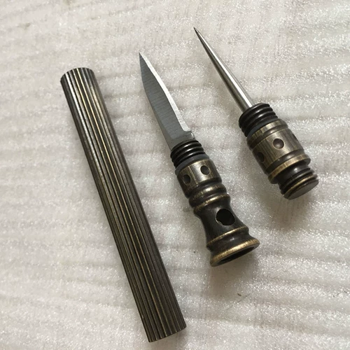 Универсальный латунный брелок, маленький складной нож, невидимый портативный комплект