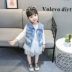 Áo vest nữ denim mỏng 2019 xuân hè thu đông, vừa và nhỏ trẻ em mới vest vai cotton mềm mại cho bé - Áo ghi lê